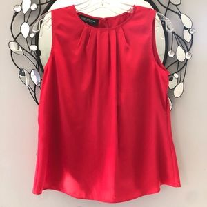 NWOT Jones New York Women’s Petite Sleeveless Pleated Red Blouse